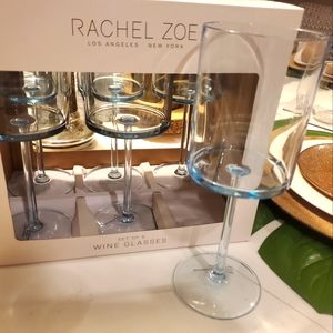 Rachel Zoe Blue Acrylic Stemmed Wine Glasses